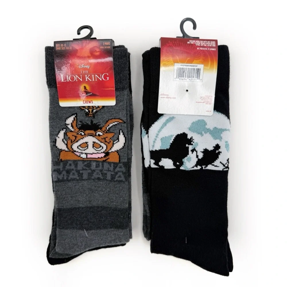 Disney The Lion King Crew Socks Mens Womens Timon Pumba Simba Movie Fun Gift 90s